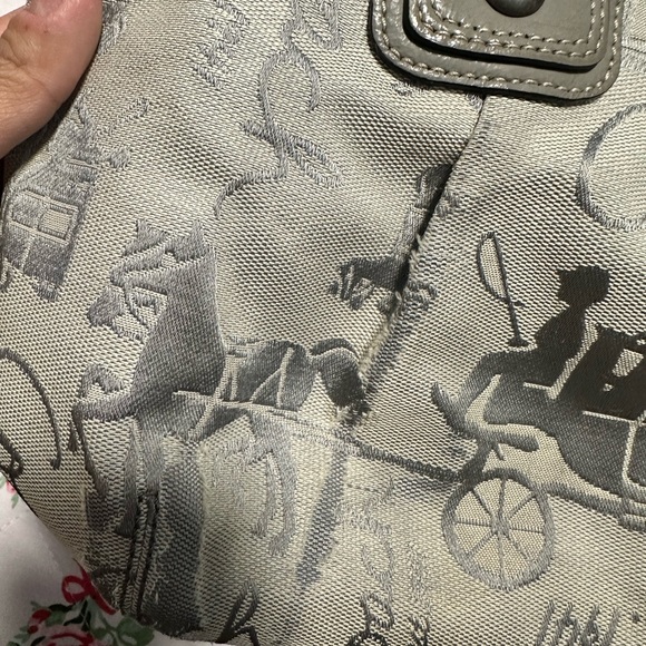 Coach Gray and Silver Signature Tote - Picture 3 of 10